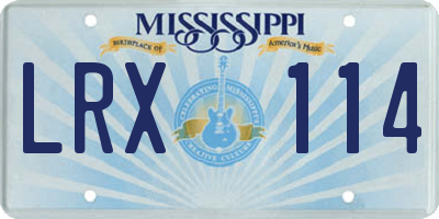 MS license plate LRX114