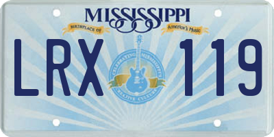 MS license plate LRX119
