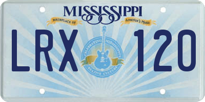 MS license plate LRX120