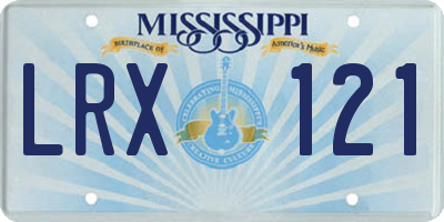 MS license plate LRX121