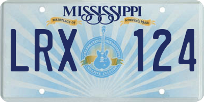 MS license plate LRX124