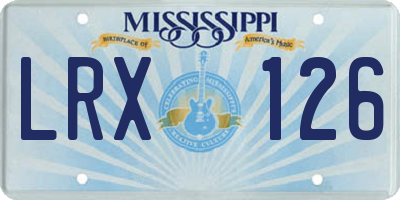MS license plate LRX126
