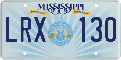 MS license plate LRX130
