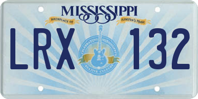 MS license plate LRX132