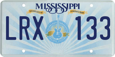 MS license plate LRX133