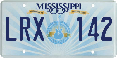 MS license plate LRX142