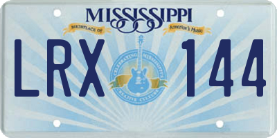 MS license plate LRX144