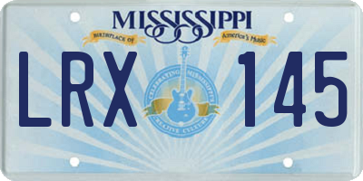 MS license plate LRX145