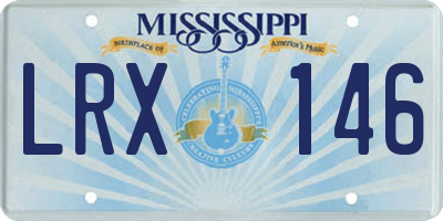 MS license plate LRX146
