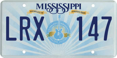 MS license plate LRX147