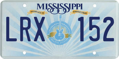 MS license plate LRX152