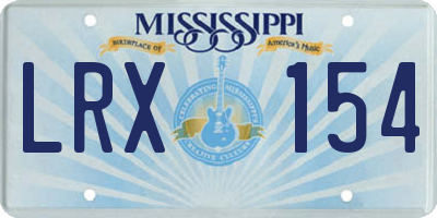 MS license plate LRX154