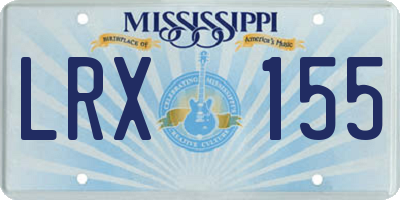 MS license plate LRX155
