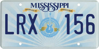 MS license plate LRX156