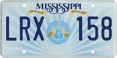MS license plate LRX158