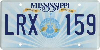 MS license plate LRX159