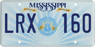 MS license plate LRX160