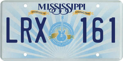 MS license plate LRX161