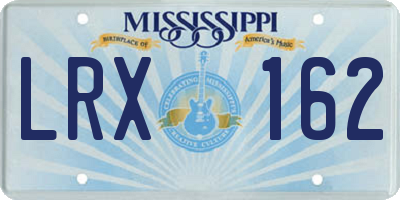 MS license plate LRX162