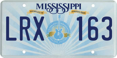 MS license plate LRX163