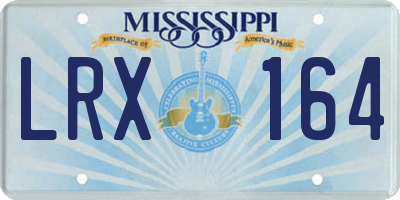 MS license plate LRX164