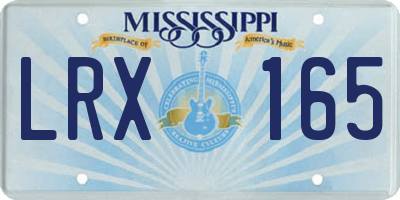 MS license plate LRX165