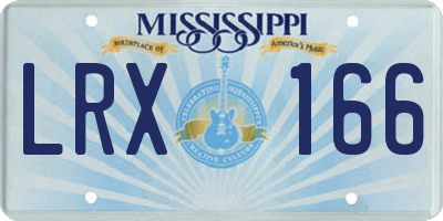 MS license plate LRX166