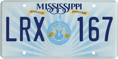 MS license plate LRX167