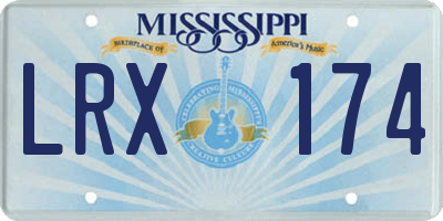 MS license plate LRX174