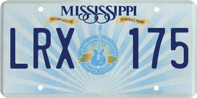 MS license plate LRX175
