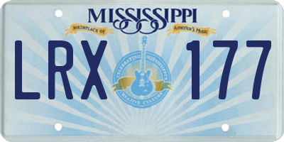 MS license plate LRX177