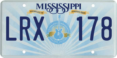 MS license plate LRX178