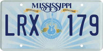 MS license plate LRX179