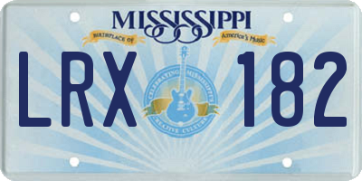 MS license plate LRX182