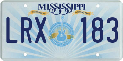 MS license plate LRX183