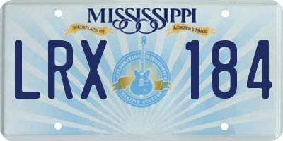 MS license plate LRX184
