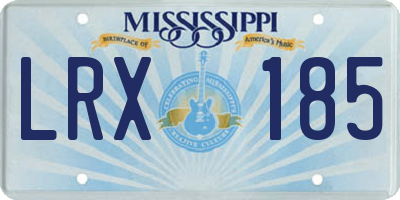 MS license plate LRX185