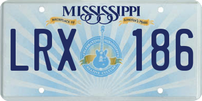 MS license plate LRX186