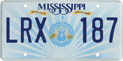MS license plate LRX187