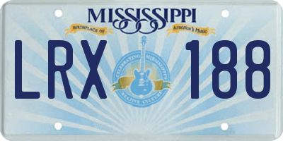 MS license plate LRX188