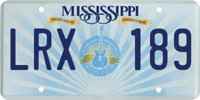 MS license plate LRX189