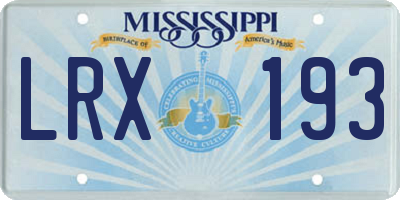 MS license plate LRX193