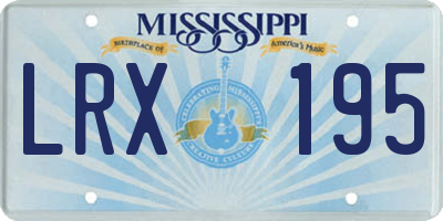 MS license plate LRX195