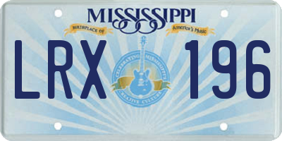 MS license plate LRX196