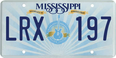 MS license plate LRX197
