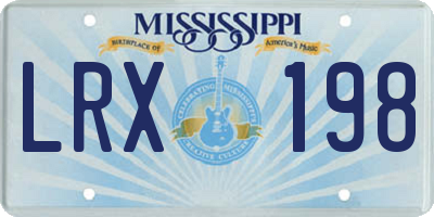 MS license plate LRX198