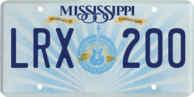 MS license plate LRX200
