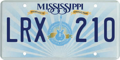 MS license plate LRX210