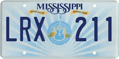 MS license plate LRX211