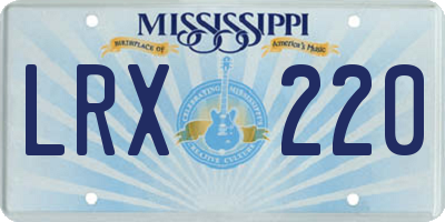 MS license plate LRX220